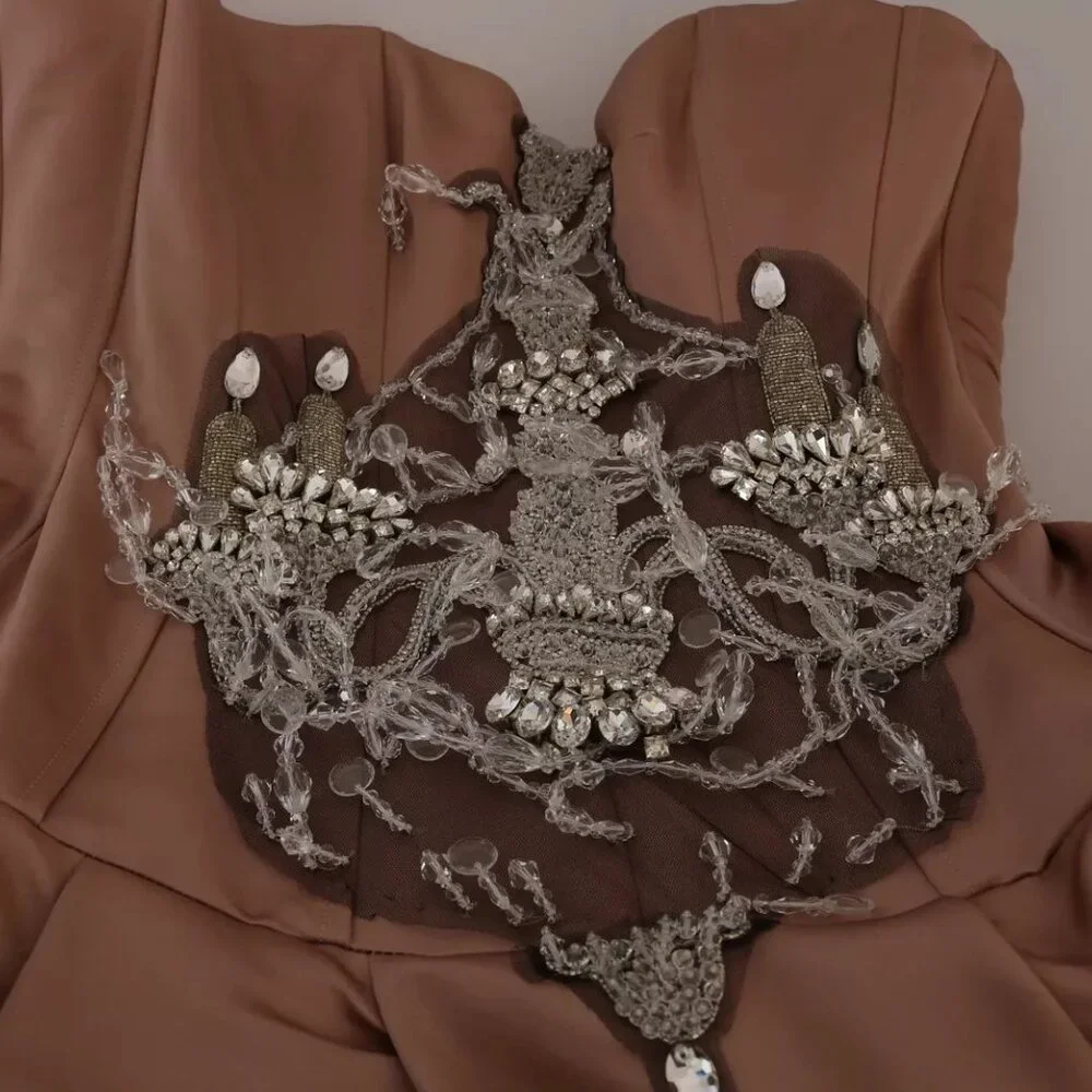 Dolce & Gabbana Crystal Pink Silk Chandelier Ball Gown Dress IT42 M Pink - Picture 4 of 9